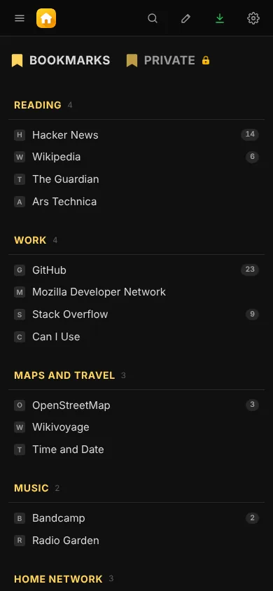 Links on a phone