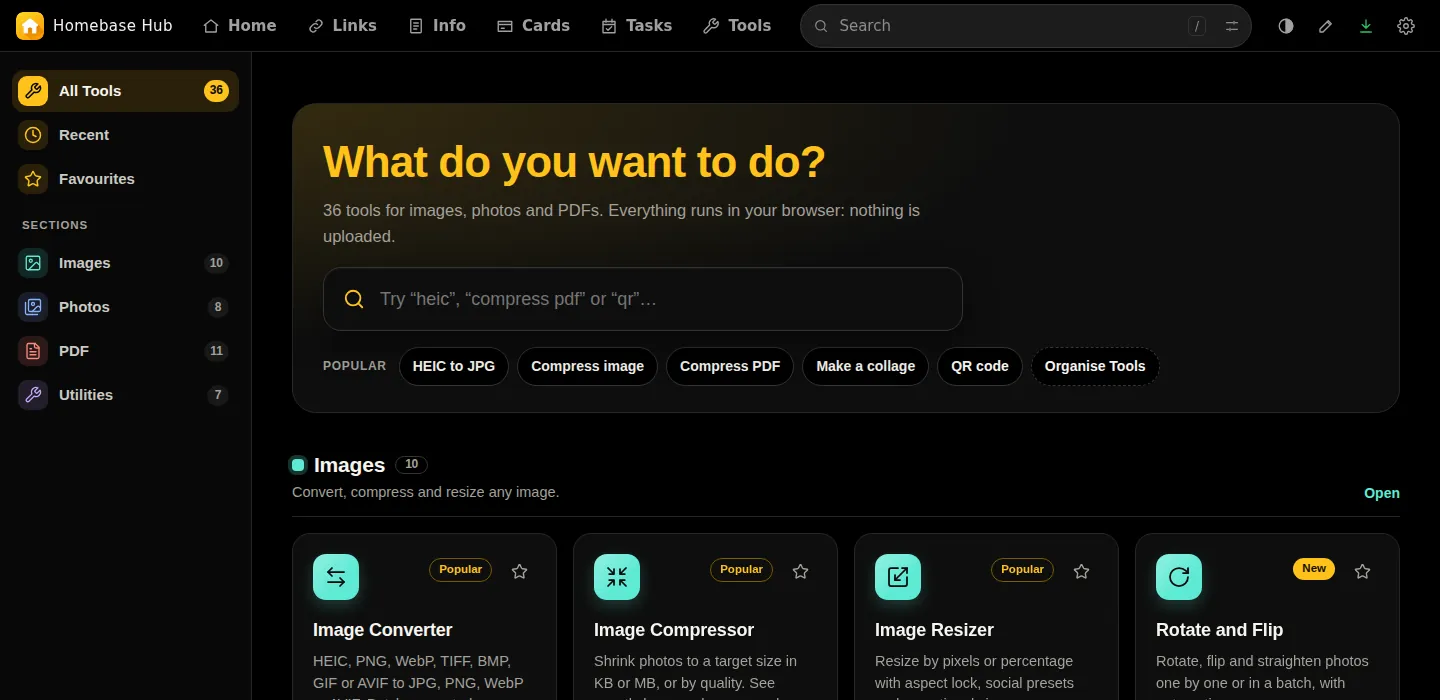 Tools page